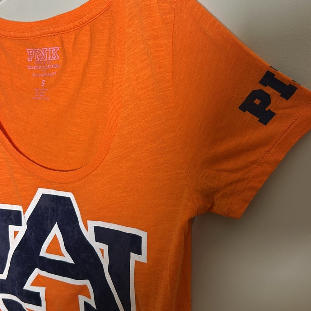 Victoria Secret Pink X Auburn University scoop neck Short Sleeve Shirt Sz Small - Picture 5 of 12